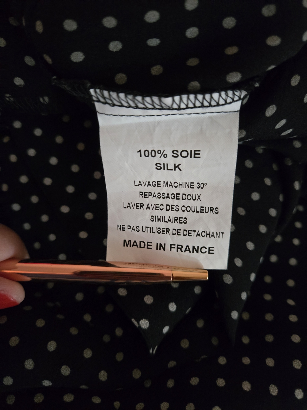 Manuelle Guibal 100% Silk Polka Dot Oversized Dress Paris Luxury - Picture 9 of 9